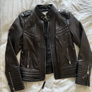 Michael Kors Leather Moto Jacket